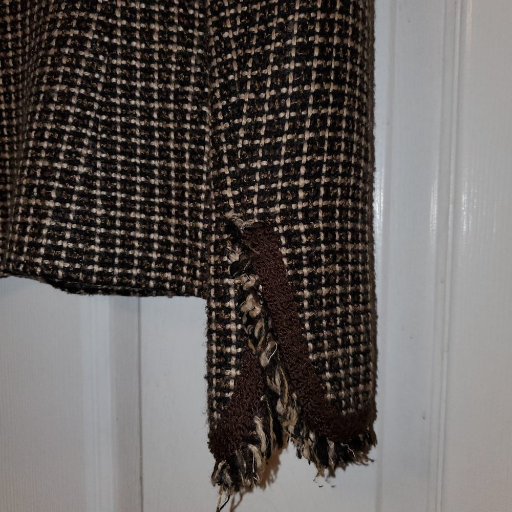 Linda Allared/Ellen Tracy Black/White Checkered Suit Jacket - sz 6 - Picture 4 of 5